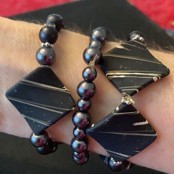 NWT Angelas Designs one of a kind Black and silver handmade bracelets - Picture 4 of 5